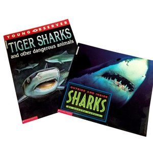 Set of 2 Paperback Picture Books about Sharks and Dangerous Animals